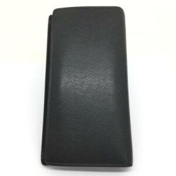 Louis Vuitton Wallet Taiga Brazza Bifold Noir Black Portefeuille Long - Picture 1 of 7